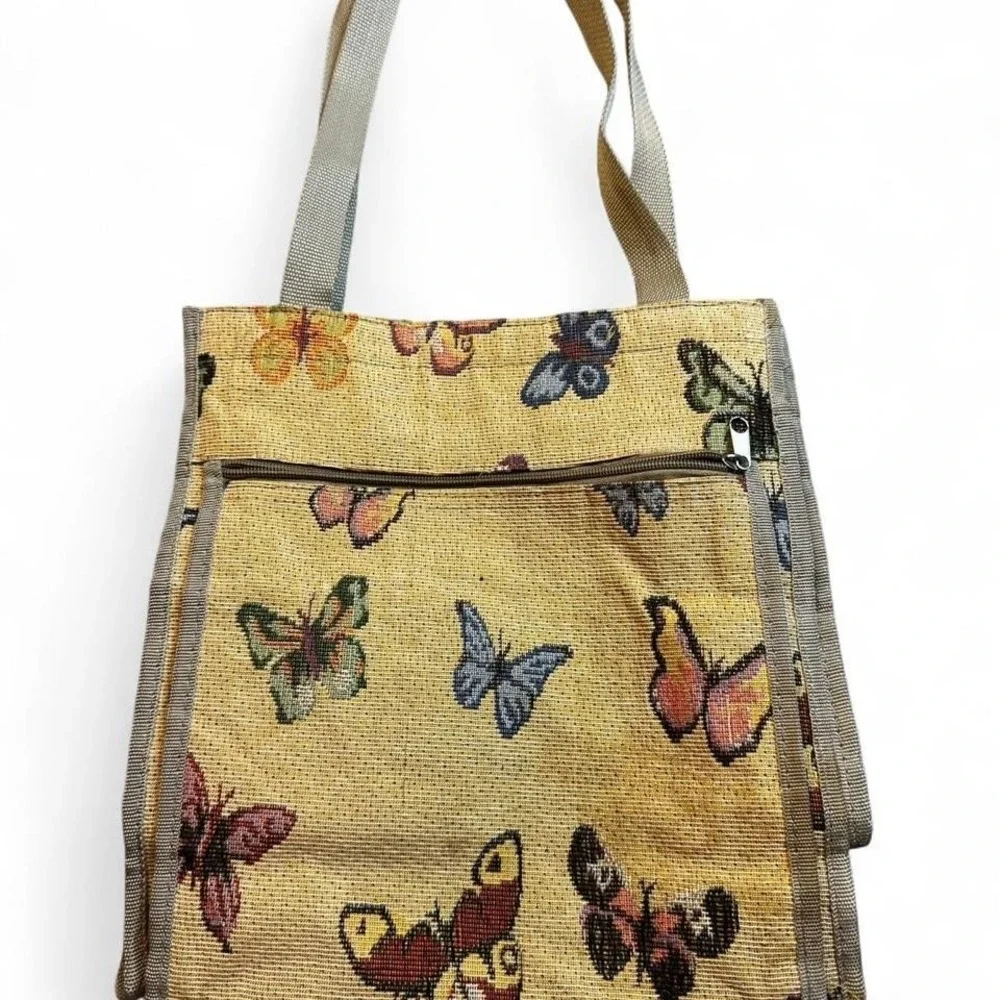 Vintage butterfly tapestry‎ small shoulder bag purse